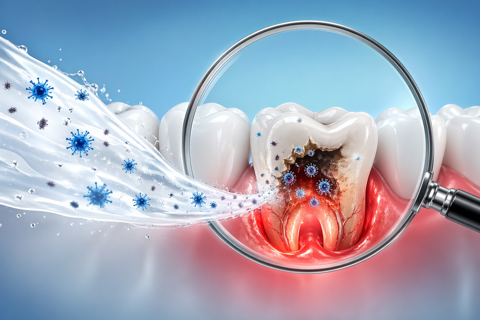HOCl disrupting oral biofilm